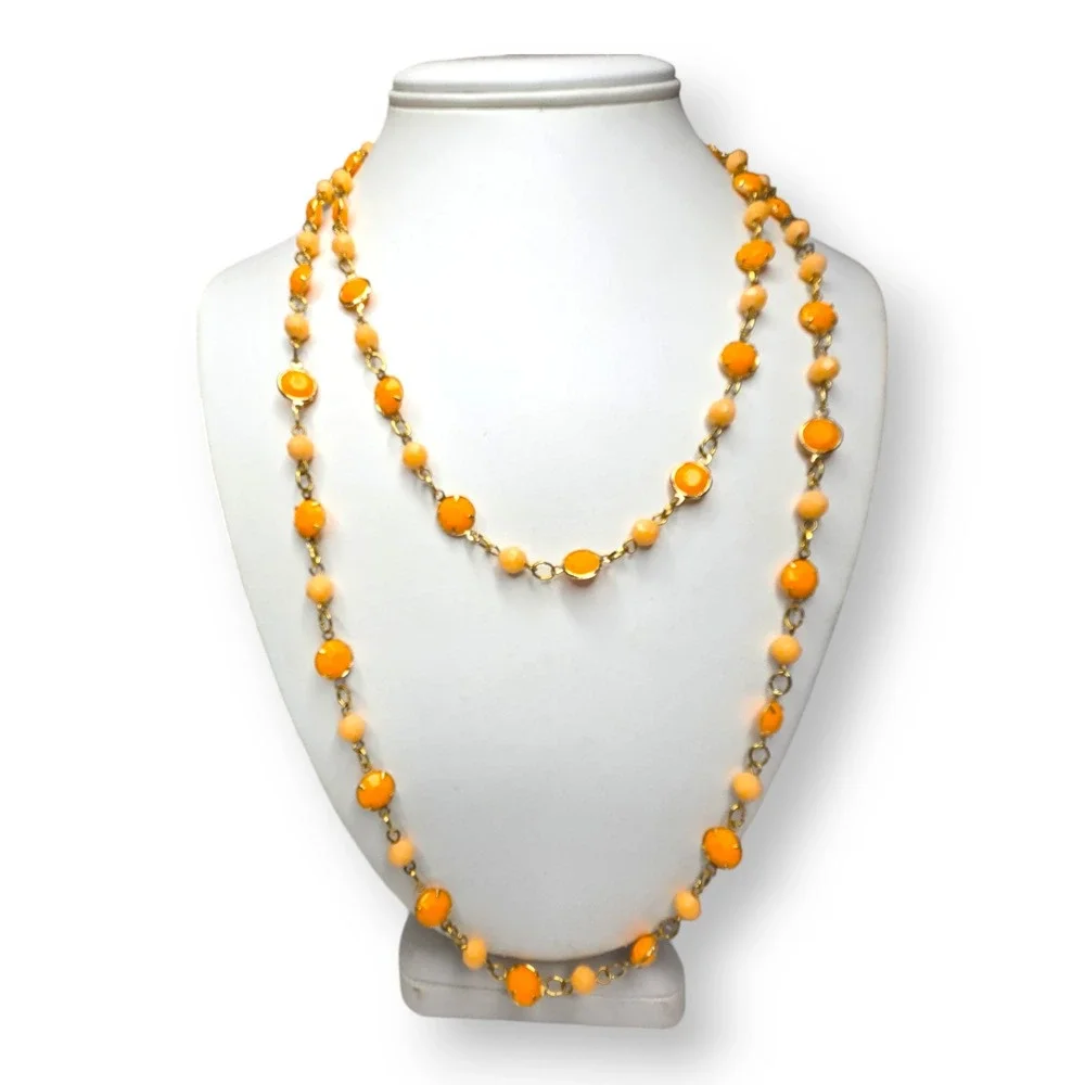 Vintage Two Strand Necklace Gold Tone 19
